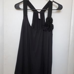 XHILARALTION BLACK RACER BACK TANK TOP